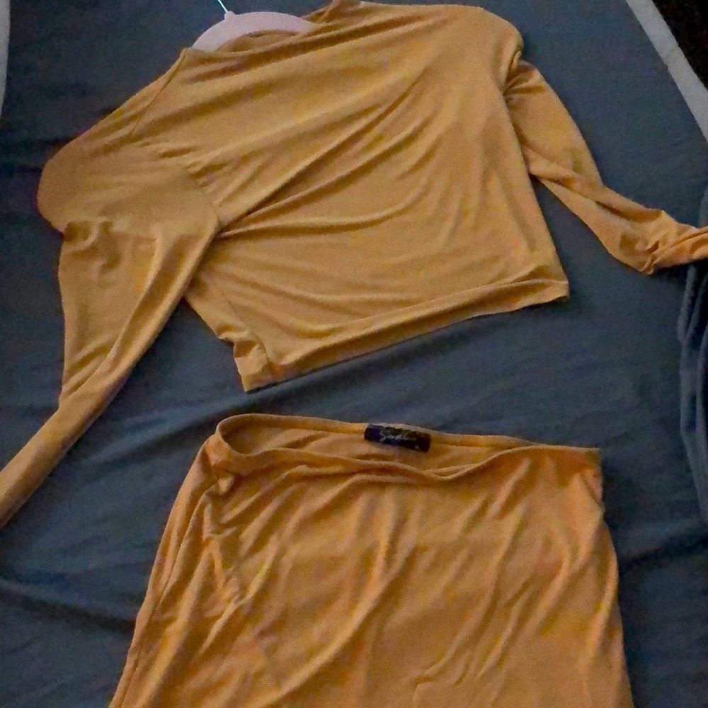 Crop top and mini skirt set